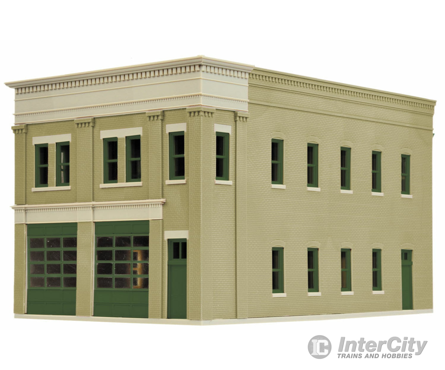 Walthers Cornerstone Ho 4022 Two-Bay Fire Station -- Kit - 8 X 4-7/8 5-1/2 20.3 12.4 14Cm Structures