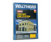 Walthers Cornerstone Ho 4022 Two-Bay Fire Station -- Kit - 8 X 4-7/8 5-1/2 20.3 12.4 14Cm Structures