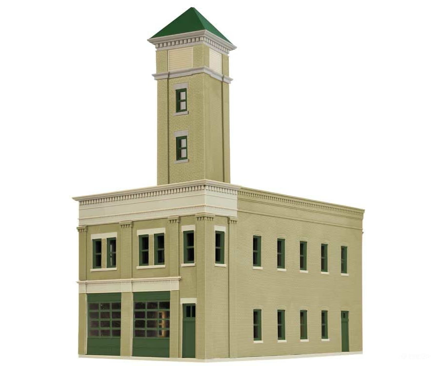 Walthers Cornerstone Ho 4022 Two-Bay Fire Station -- Kit - 8 X 4-7/8 5-1/2 20.3 12.4 14Cm Structures