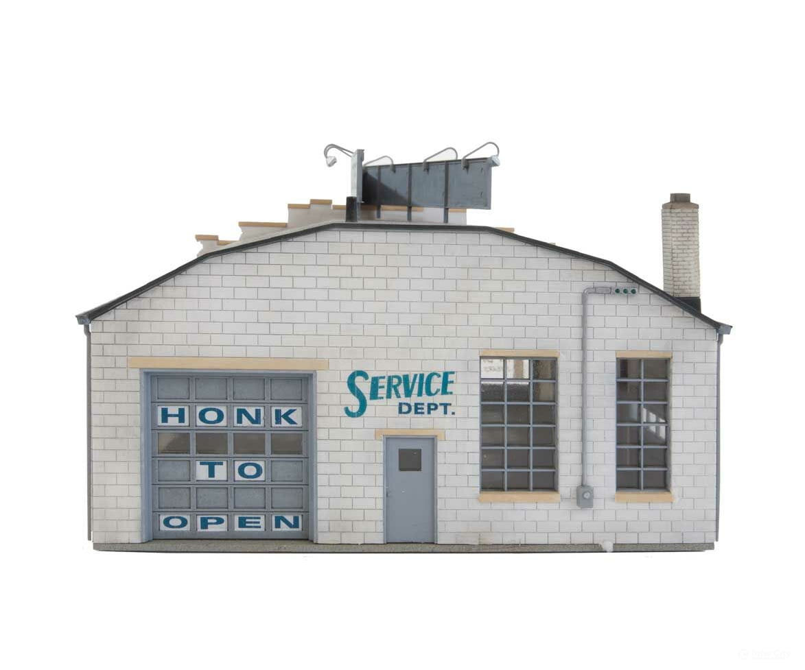 Walthers Cornerstone Ho 4023 Import Motors -- Kit - 7-1/4 X 5-3/8 3-7/8 18.4 13.6 9.4Cm Structures