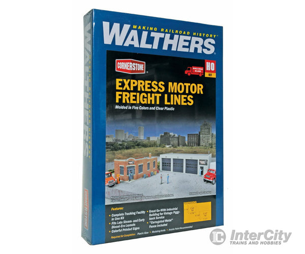 Walthers Cornerstone Ho 4049 Express Motor Freight Lines -- Kit - Office: 4-1/4 X 4-7/8 2-3/8;