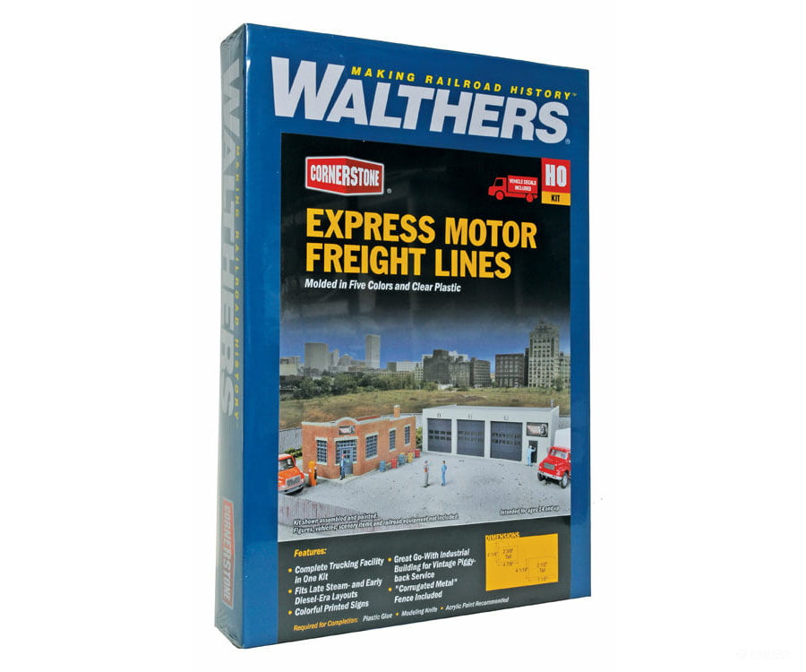 Walthers Cornerstone Ho 4049 Express Motor Freight Lines -- Kit - Office: 4-1/4 X 4-7/8 2-3/8;