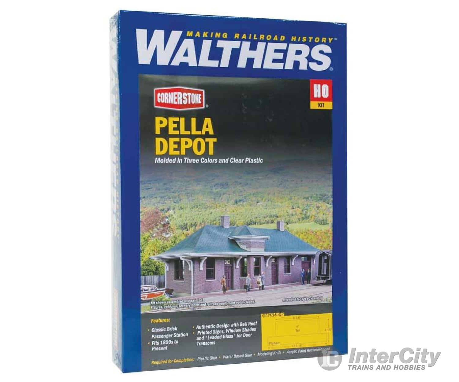 Walthers Cornerstone Ho 4054 Pella Depot -- Kit - 12 X 5 3-1/2 30 12.7 8.8Cm Structures