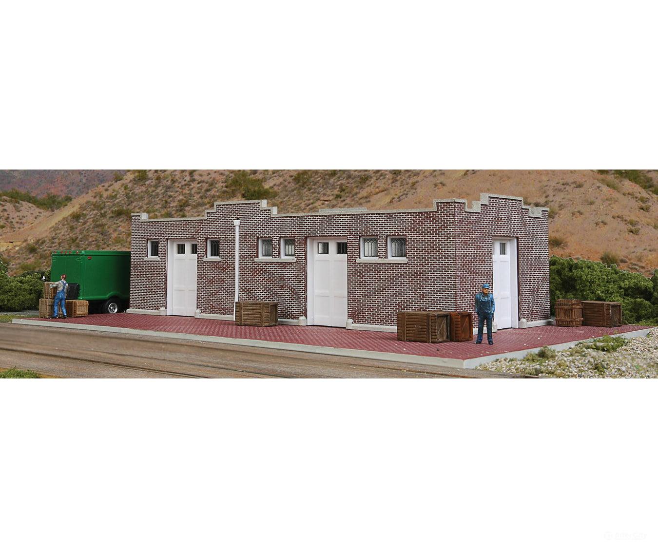 Walthers Cornerstone Ho 4056 Brick Mission-Style Santa Fe Freight House -- Kit - 9-1/2 X 6-1/2 2-1/2