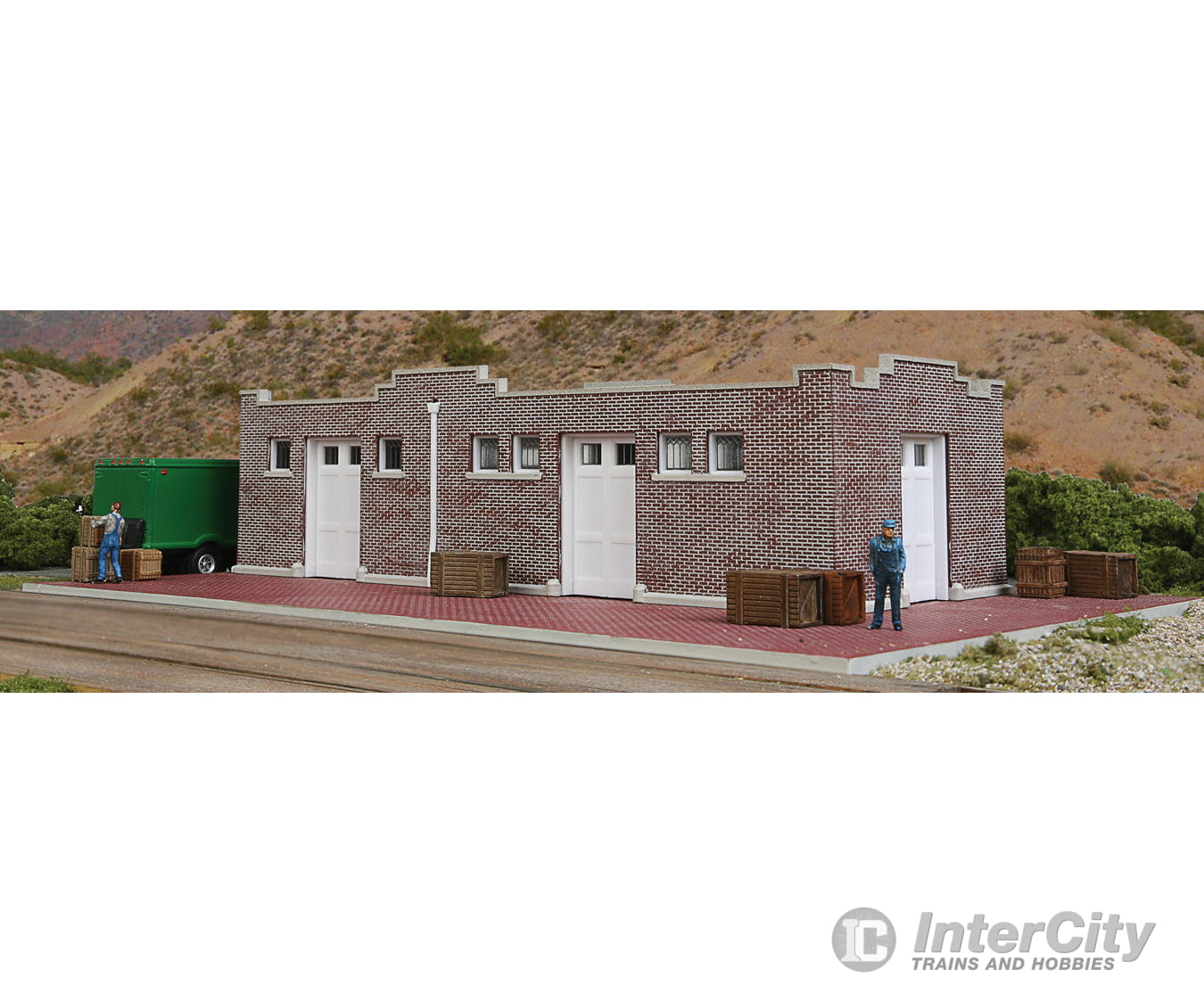 Walthers Cornerstone Ho 4056 Brick Mission-Style Santa Fe Freight House -- Kit - 9-1/2 X 6-1/2 2-1/2