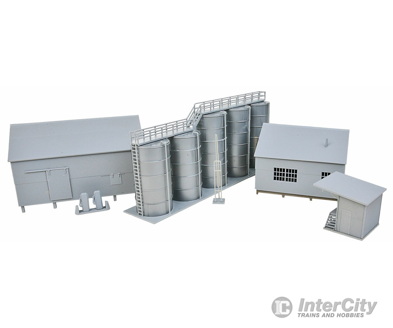 Walthers Cornerstone Ho 4059 Trackside Oil Dealer With Storage Tanks -- Kit Structures