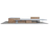 Walthers Cornerstone Ho 4064 Modern Brick Santa Fe Station -- Kit - 21-13/16 X 8-1/16 3 55.5 20.4