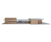 Walthers Cornerstone Ho 4064 Modern Brick Santa Fe Station -- Kit - 21-13/16 X 8-1/16 3 55.5 20.4
