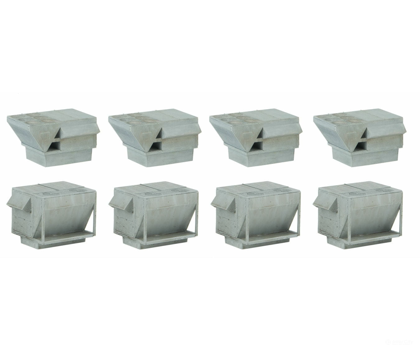 Walthers Cornerstone Ho 4077 Hvac Units -- Kit - 4 Each Of 2 Styles Rooftop Air Conditioners
