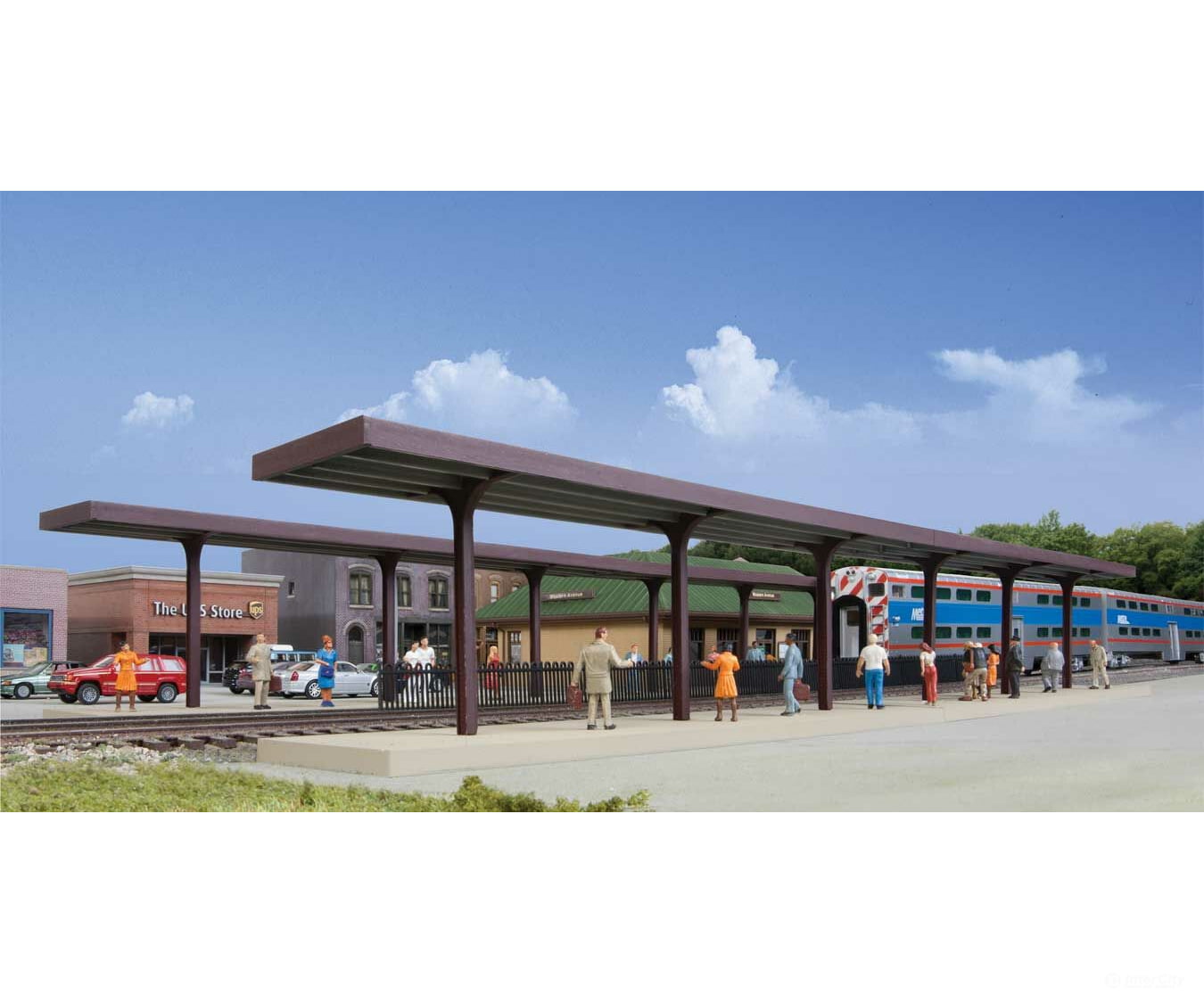 Walthers Cornerstone Ho 4099 Suburban Station Platforms -- Kit Pkg(4) - Each: 16 X 1-5/8 2 40.6 4.1
