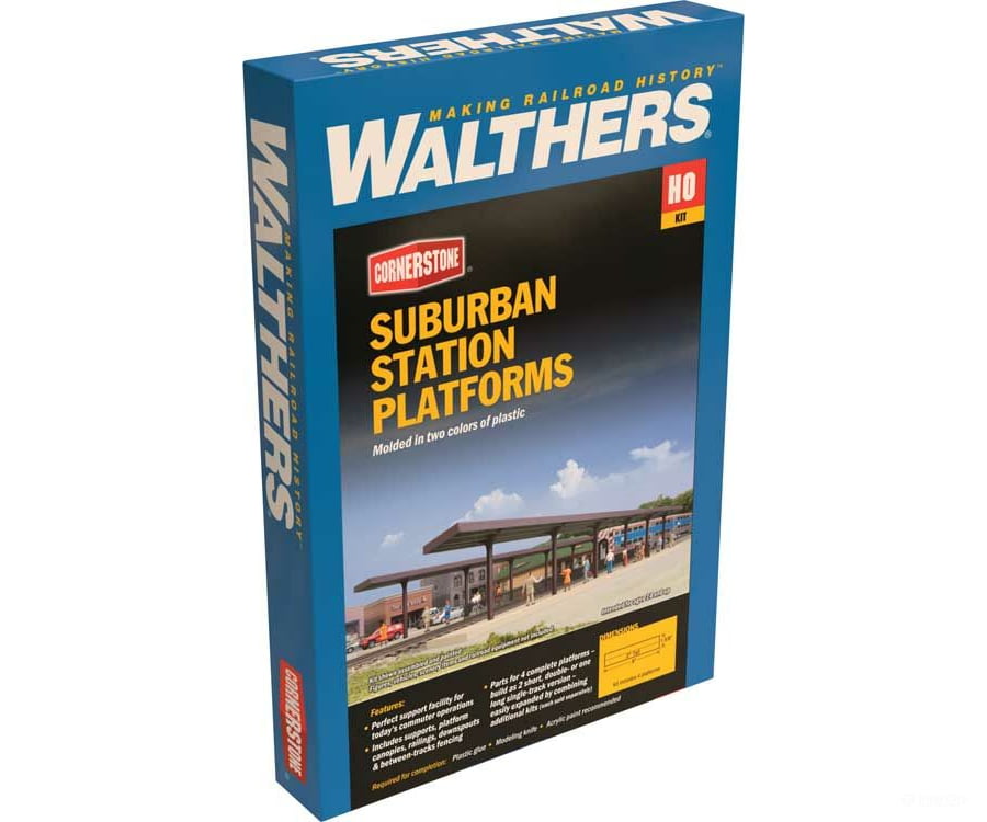 Walthers Cornerstone Ho 4099 Suburban Station Platforms -- Kit Pkg(4) - Each: 16 X 1-5/8 2 40.6 4.1