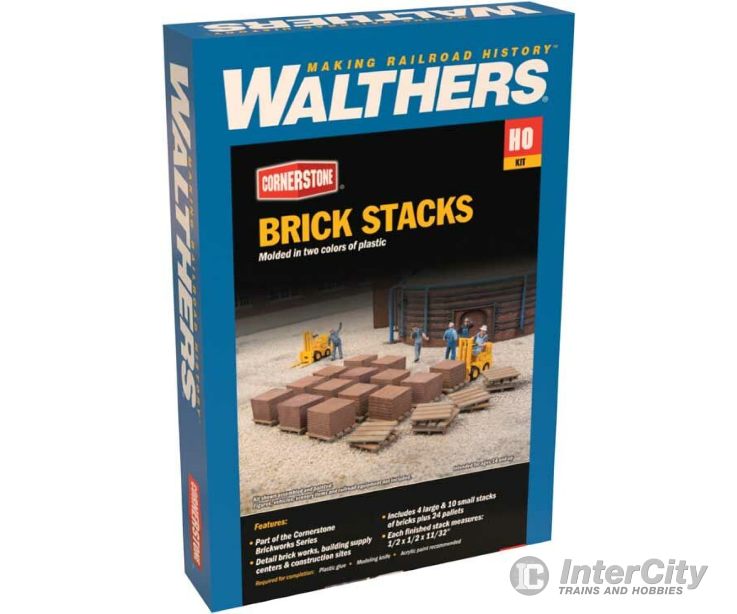 Walthers Cornerstone Ho 4103 Brick Stacks -- Kit - 1/2 X 11/32’ 1.2 0.8Cm Scenery Details