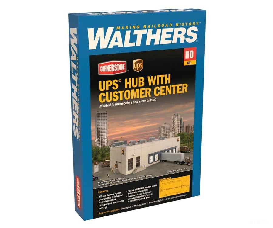 Walthers Cornerstone Ho 4110 Ups(R) Hub With Customer Center -- Kit - 17-13/16 X 9-1/4 5-1/4 45.2