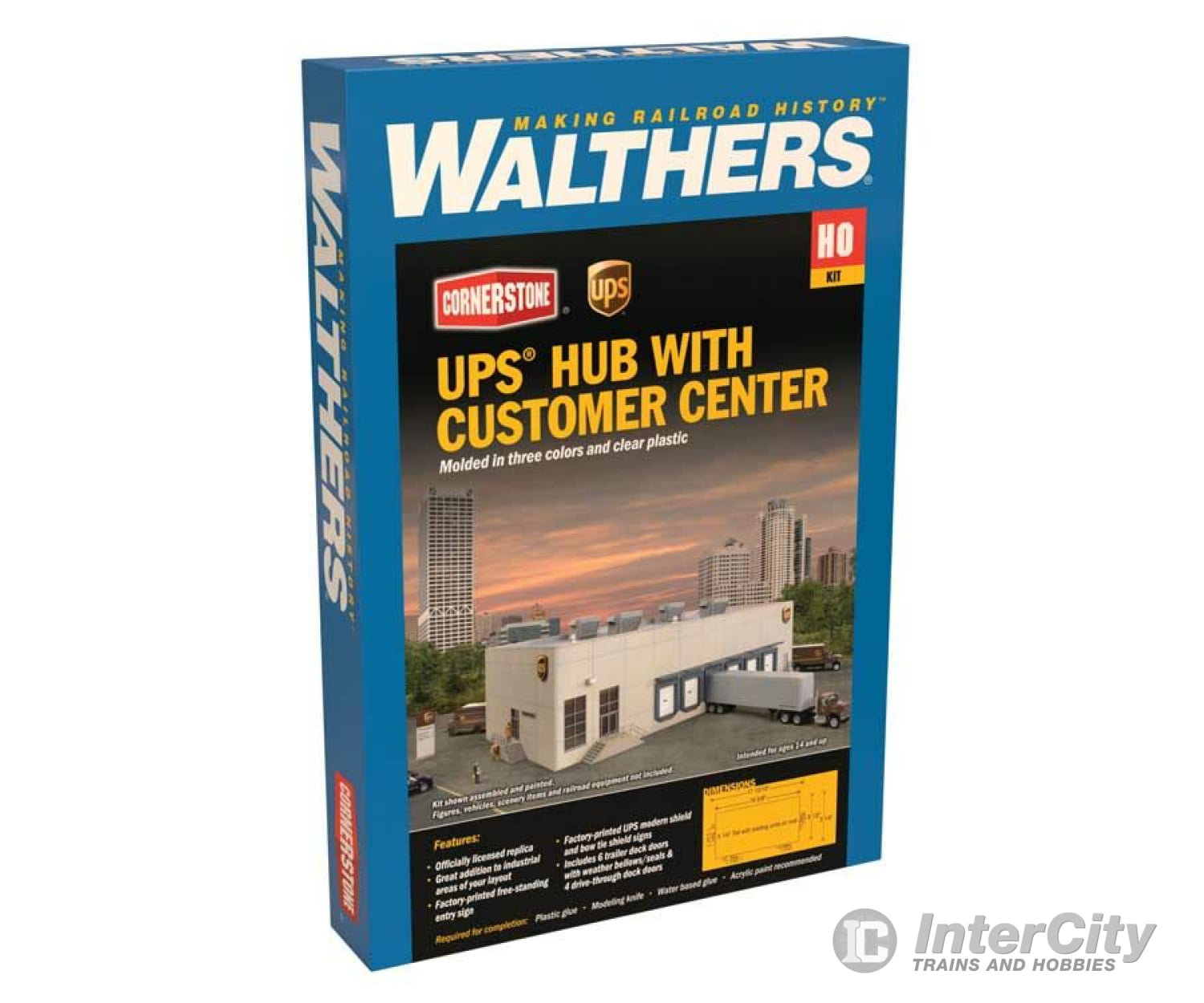 Walthers Cornerstone Ho 4110 Ups(R) Hub With Customer Center -- Kit - 17-13/16 X 9-1/4 5-1/4 45.2