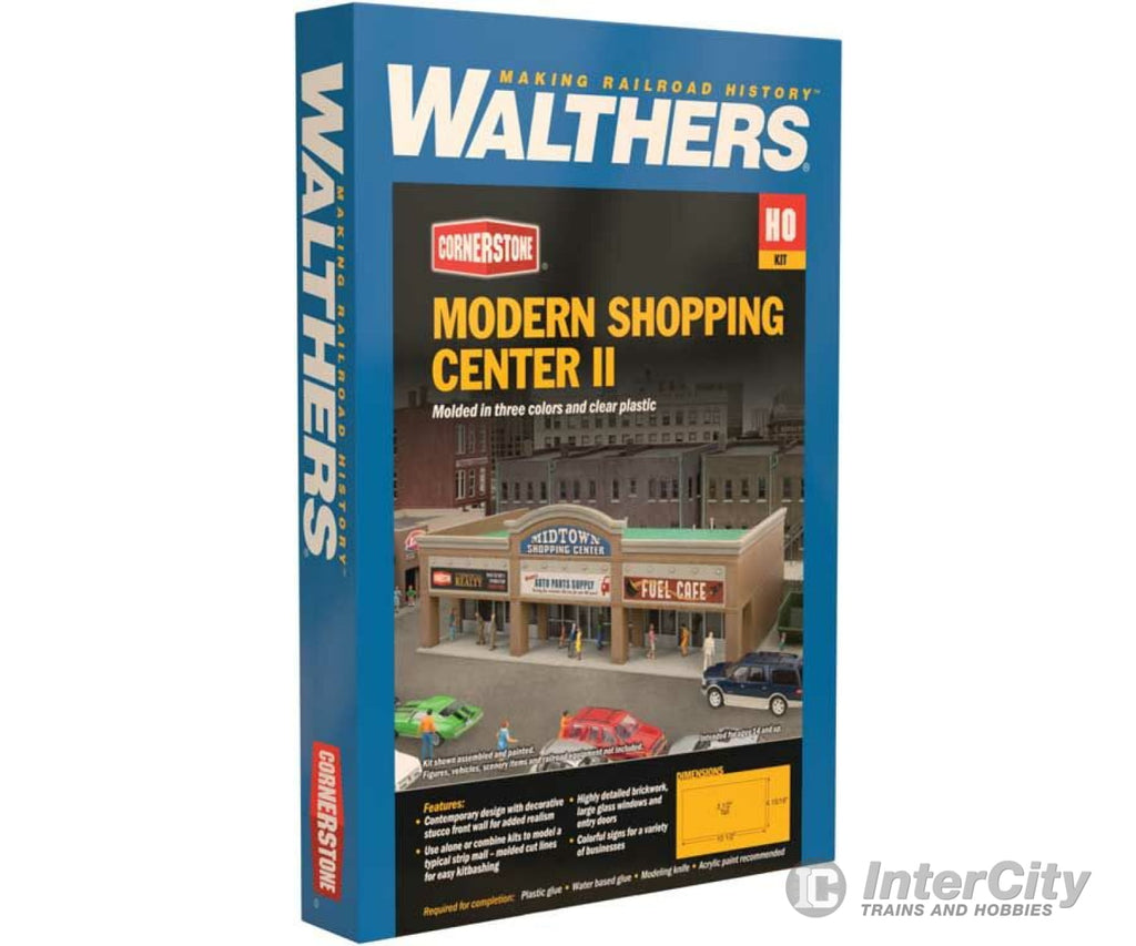 Walthers Cornerstone Ho 4116 Modern Shopping Center Ii -- Kit - 10-1/2 X 4-15/16 3-1/2 26.6 12.5