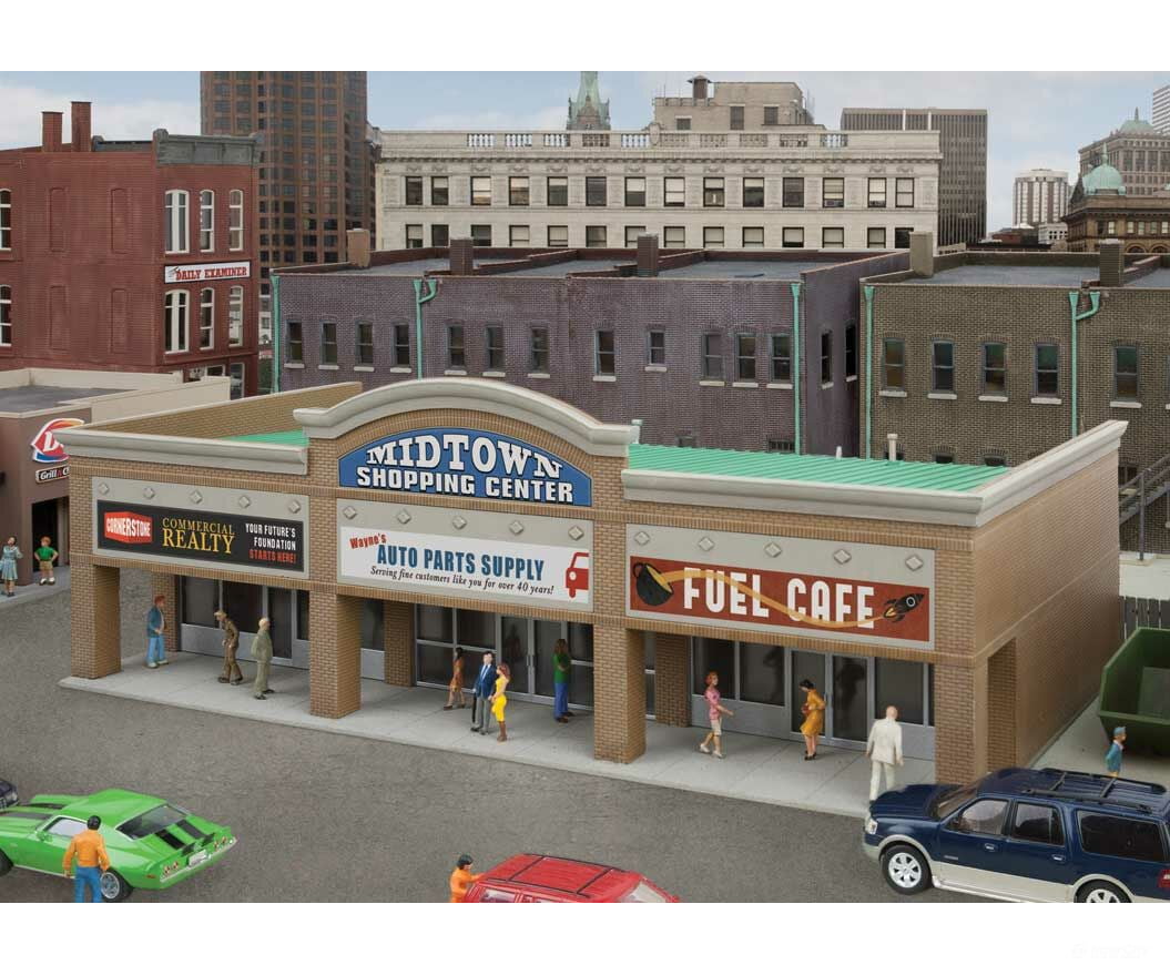 Walthers Cornerstone Ho 4116 Modern Shopping Center Ii -- Kit - 10-1/2 X 4-15/16 3-1/2 26.6 12.5