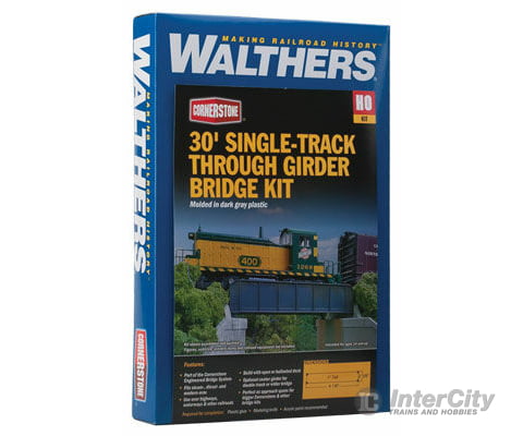 Walthers Cornerstone Ho 4500 30 Single-Track Railroad Through Girder Bridge -- Kit - 4-7/32 X 2-3/8