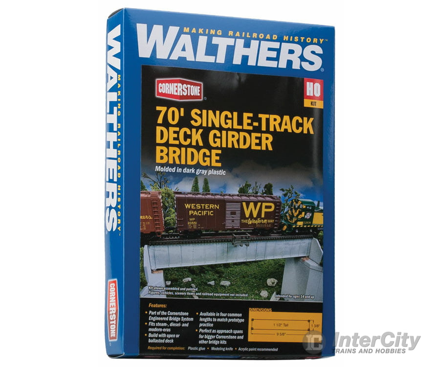 Walthers Cornerstone Ho 4505 30 Single-Track Railroad Deck Girder Bridge -- Standard Level Kit