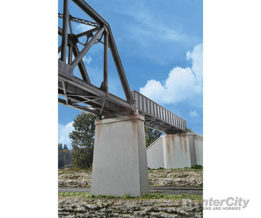 Walthers Cornerstone Ho 4550 Single-Track Railroad Bridge Concrete Piers Pkg(2) -- Kit - 5-1/8 X
