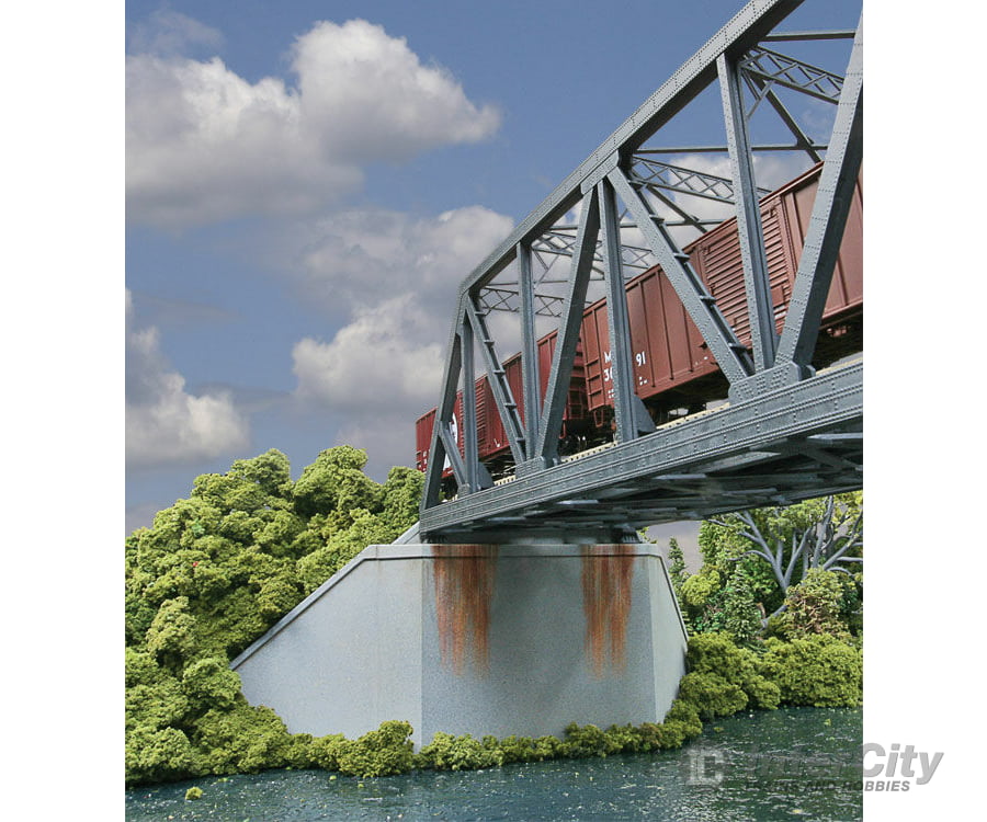 Walthers Cornerstone Ho 4553 Double-Track Railroad Bridge Concrete Abutment Pkg(2) -- Kit - 11-1/4 X