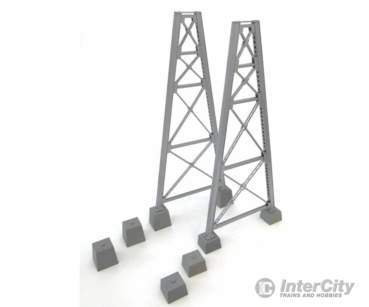 Walthers Cornerstone Ho 4555 Steel Railroad Bridge Tower Bent 2-Pack -- Kit Tunnels & Bridges