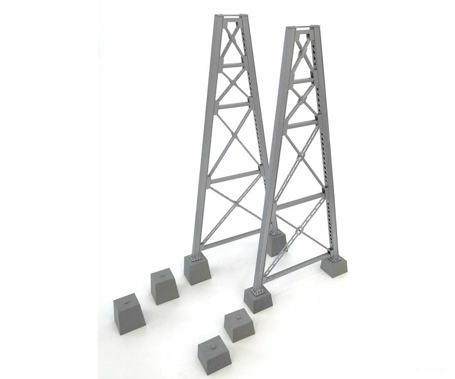 Walthers Cornerstone Ho 4555 Steel Railroad Bridge Tower Bent 2-Pack -- Kit Tunnels & Bridges