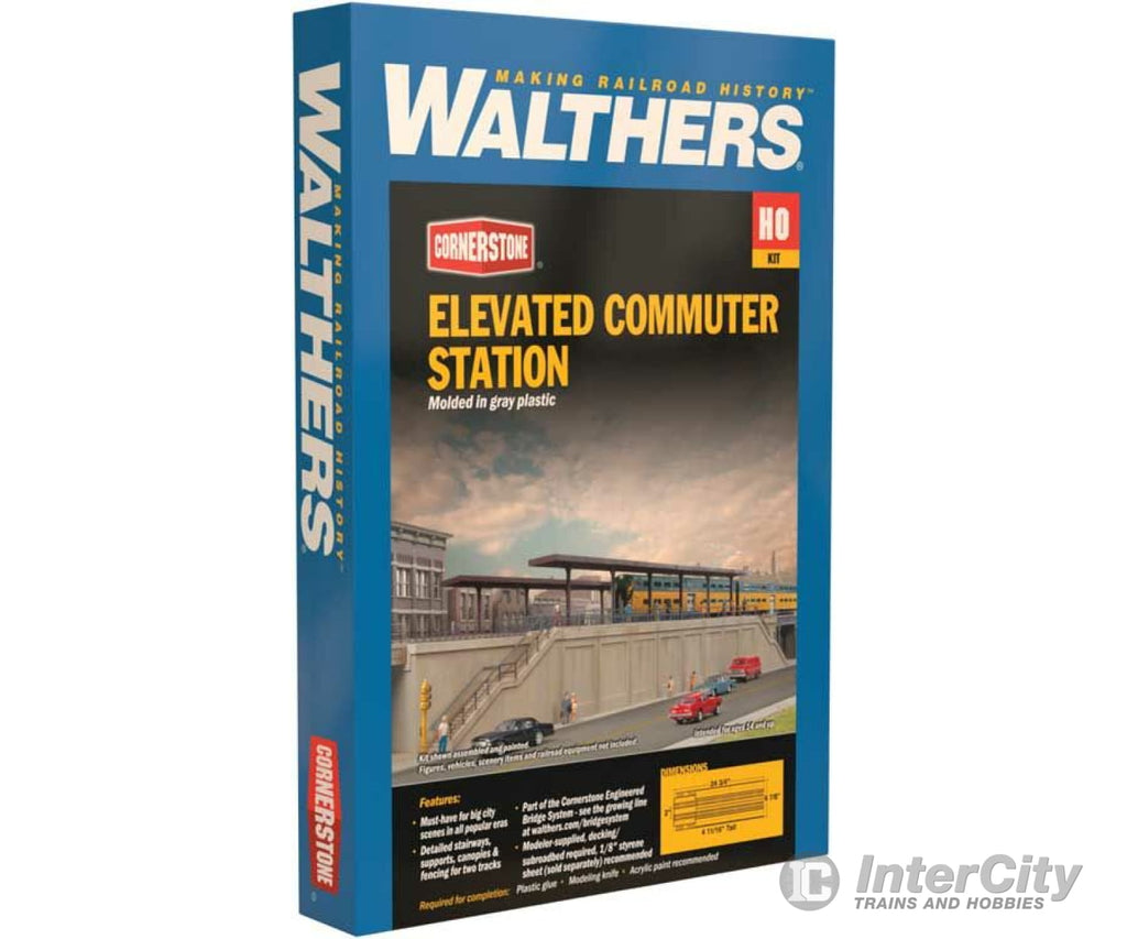 Walthers Cornerstone Ho 4563 Elevated Commuter Station -- Kit - 20-1/2 X 6-7/8 4-11/16 52 17.4