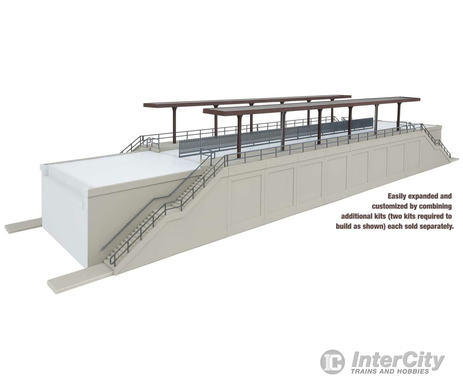 Walthers Cornerstone Ho 4563 Elevated Commuter Station -- Kit - 20-1/2 X 6-7/8 4-11/16 52 17.4