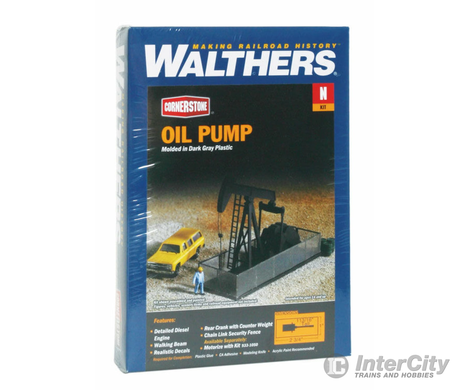 Walthers Cornerstone N 3248 Walking Beam-Horse Head Oil Pump -- Kit - 2-3/4 X 1 1-13/16 6.8 2.5