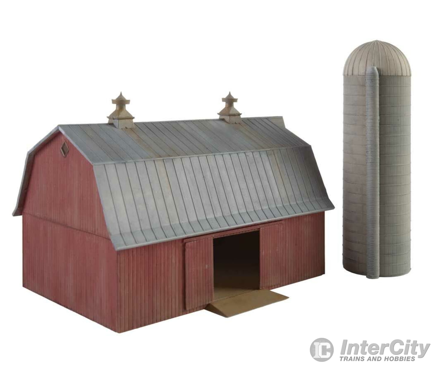 Walthers Cornerstone N 3892 Meadowhead Barn And Silo -- Kit Structures