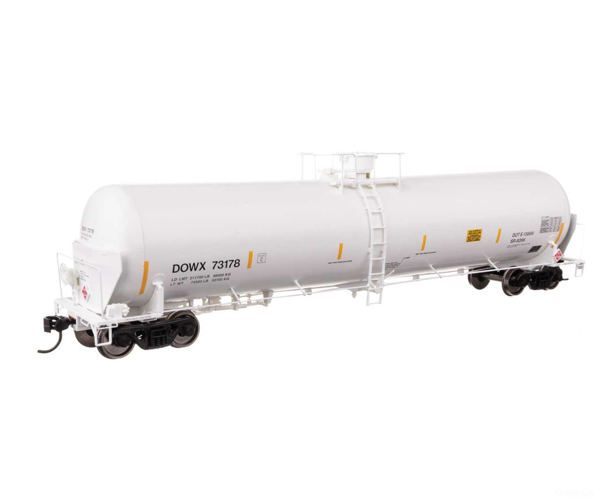 Walthers HO 100766 55’ Trinity Modified 30,145-Gallon Tank Car - Dow Chemical DOWX #73178 - Freight Cars