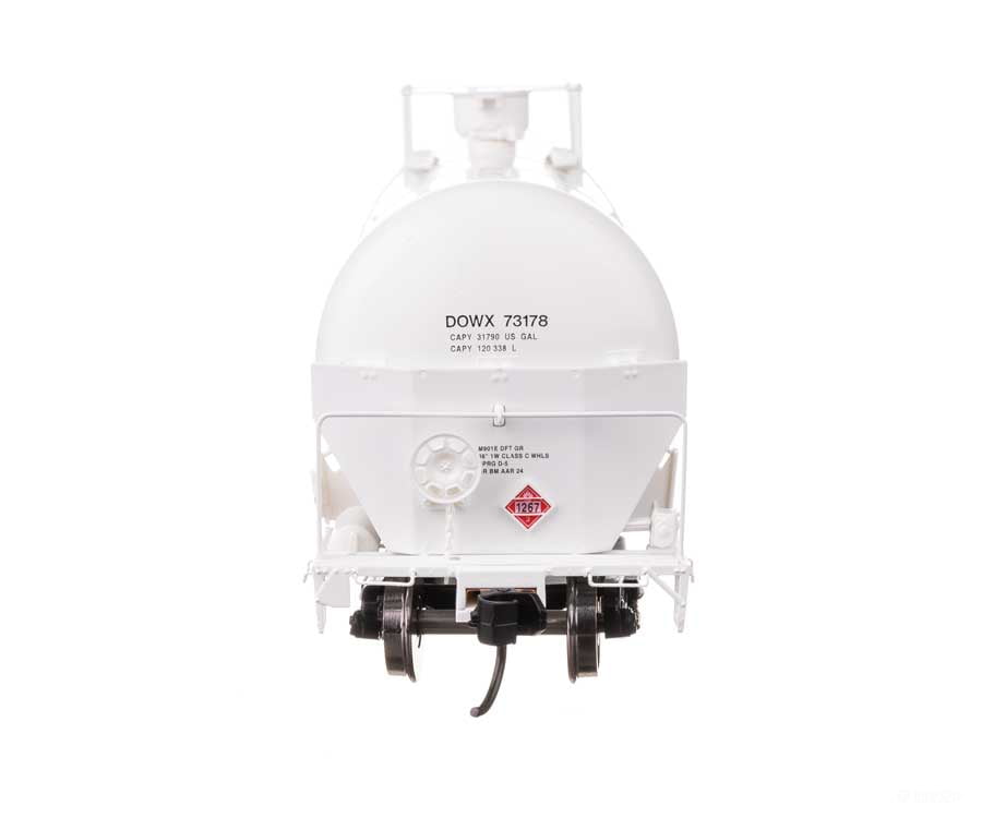 Walthers HO 100766 55’ Trinity Modified 30,145-Gallon Tank Car - Dow Chemical DOWX #73178 - Freight Cars