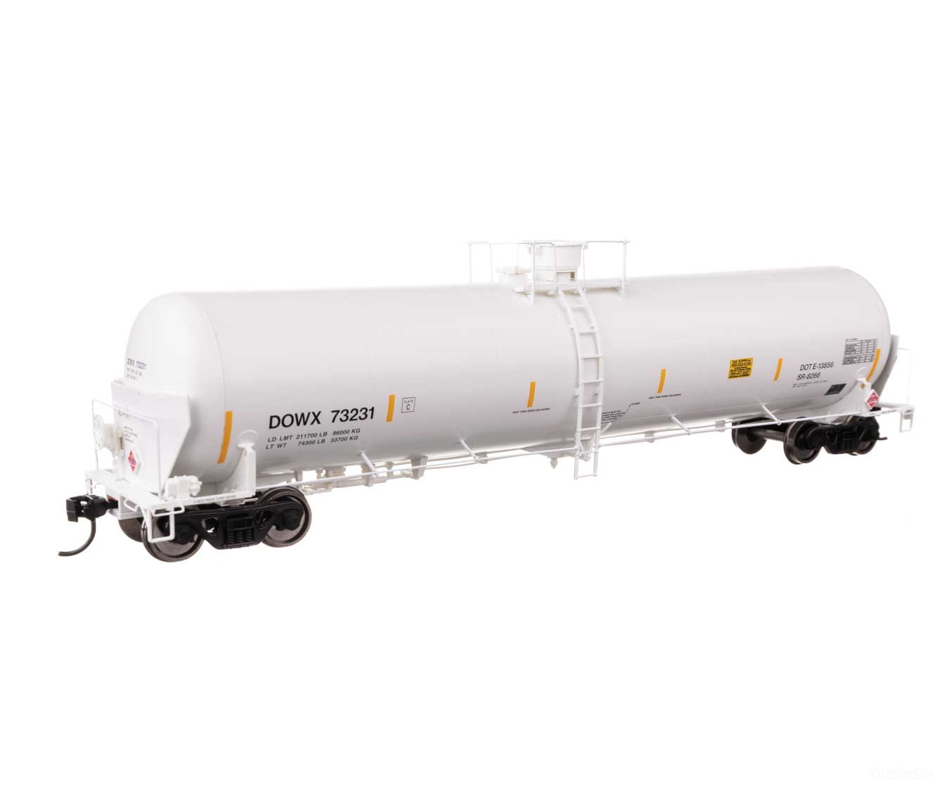 Walthers HO 100768 55’ Trinity Modified 30,145-Gallon Tank Car - Dow Chemical DOWX #73231 - Freight Cars