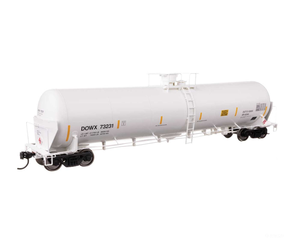 Walthers HO 100768 55’ Trinity Modified 30,145-Gallon Tank Car - Dow Chemical DOWX #73231 - Freight Cars