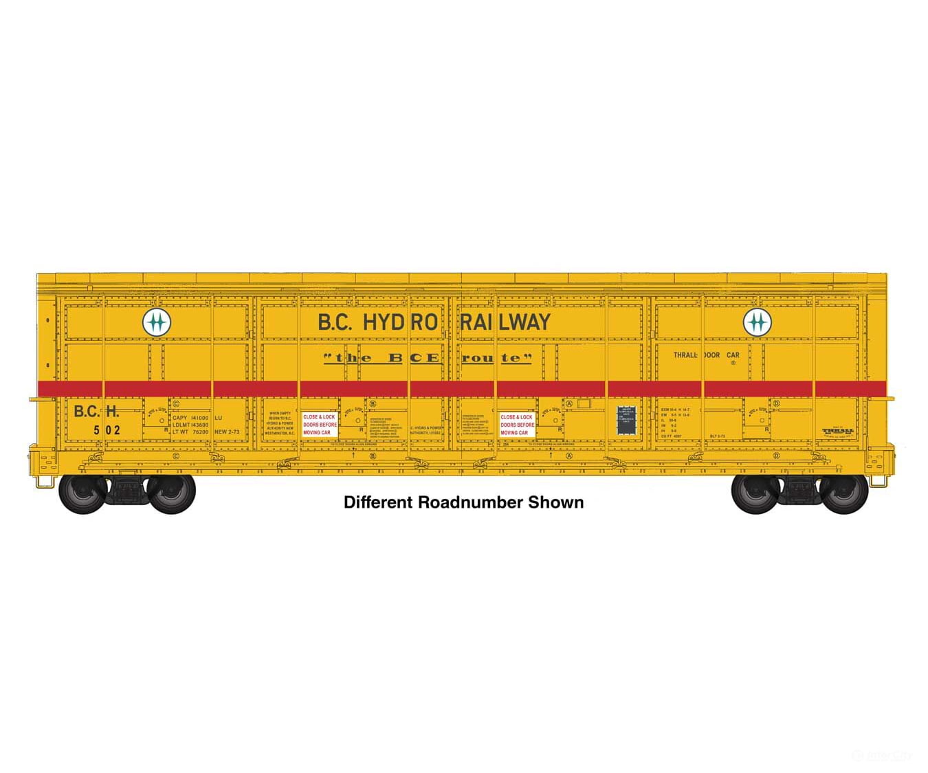 Walthers HO 101942 Proto 56’ Thrall All-Door Boxcar - BC Hydro #508 - Freight Cars