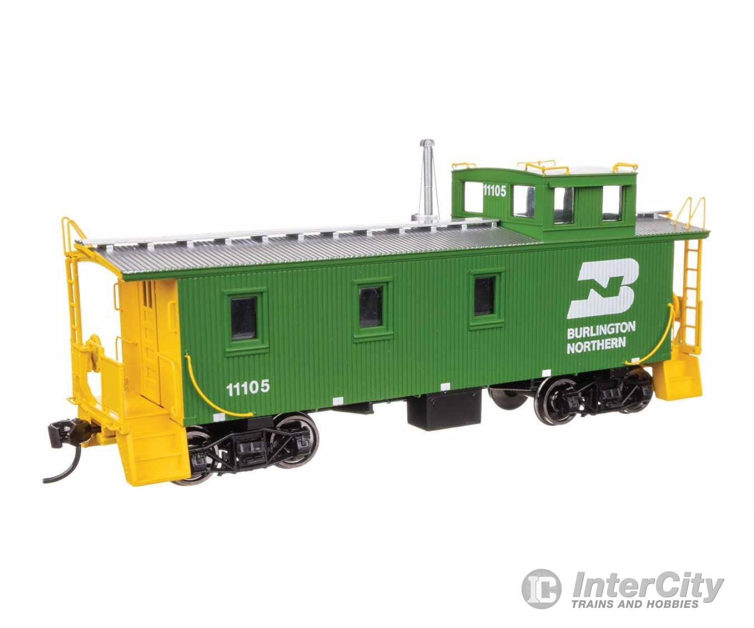 Walthers HO 103255 30’ GTW Style Wood Caboose with Offset Coupola - Ready To Run - Burlington Northern #11105 Freight