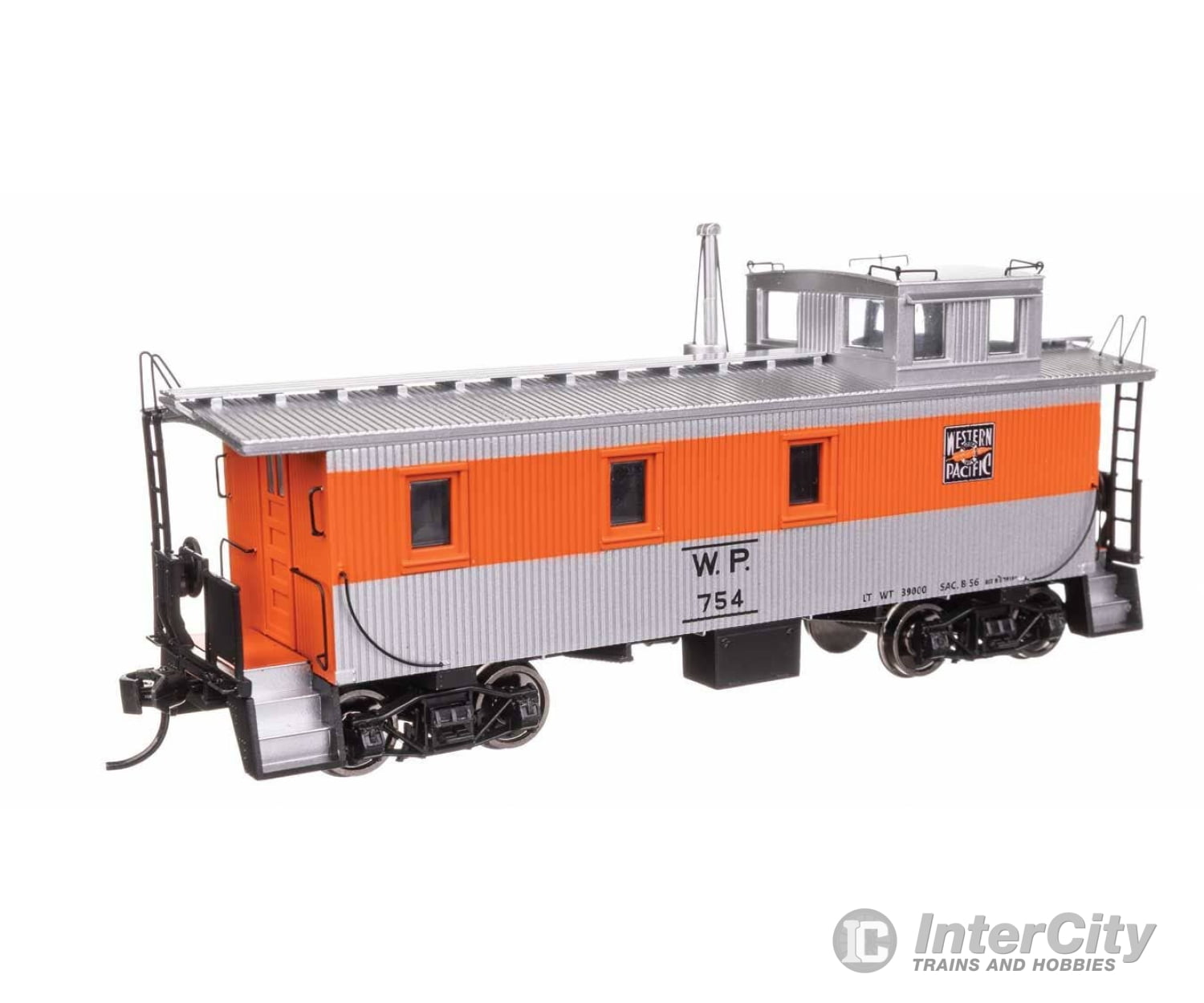 Walthers HO 103266 30’ GTW Style Wood Caboose with Offset Coupola - Ready To Run - Western Pacific(TM) #754 Freight Cars