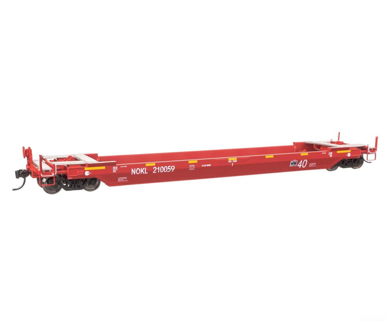 Walthers HO 109137 Gunderson Rebuilt All-Purpose 40’ Well Car - Ready-To-Run - Northwestern Oklahoma Railroad (red)