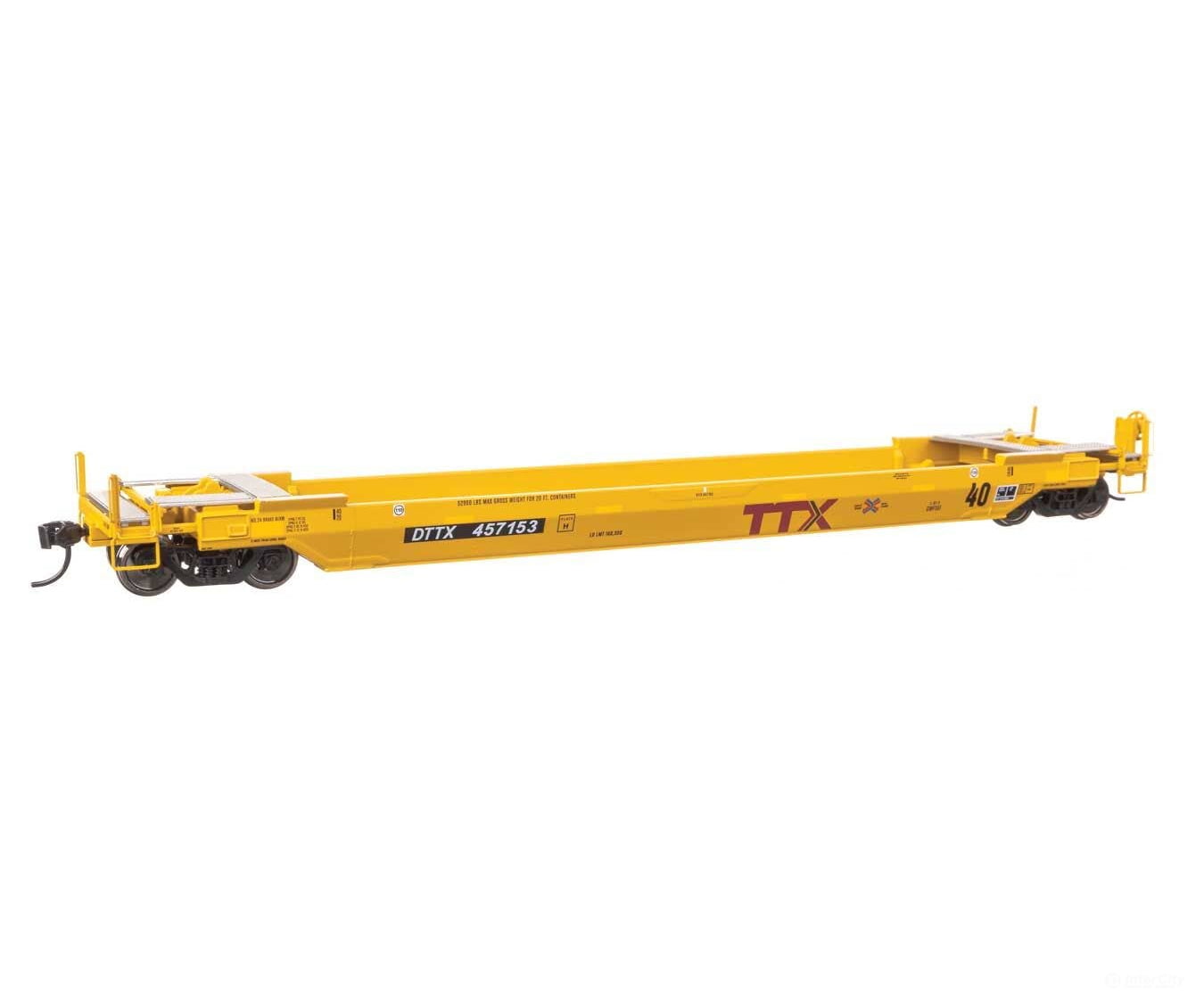 Walthers HO 109147 Gunderson Rebuilt All-Purpose 40’ Well Car - Ready-To-Run - DTTX (New Logo w/Railbox Logo) #457153