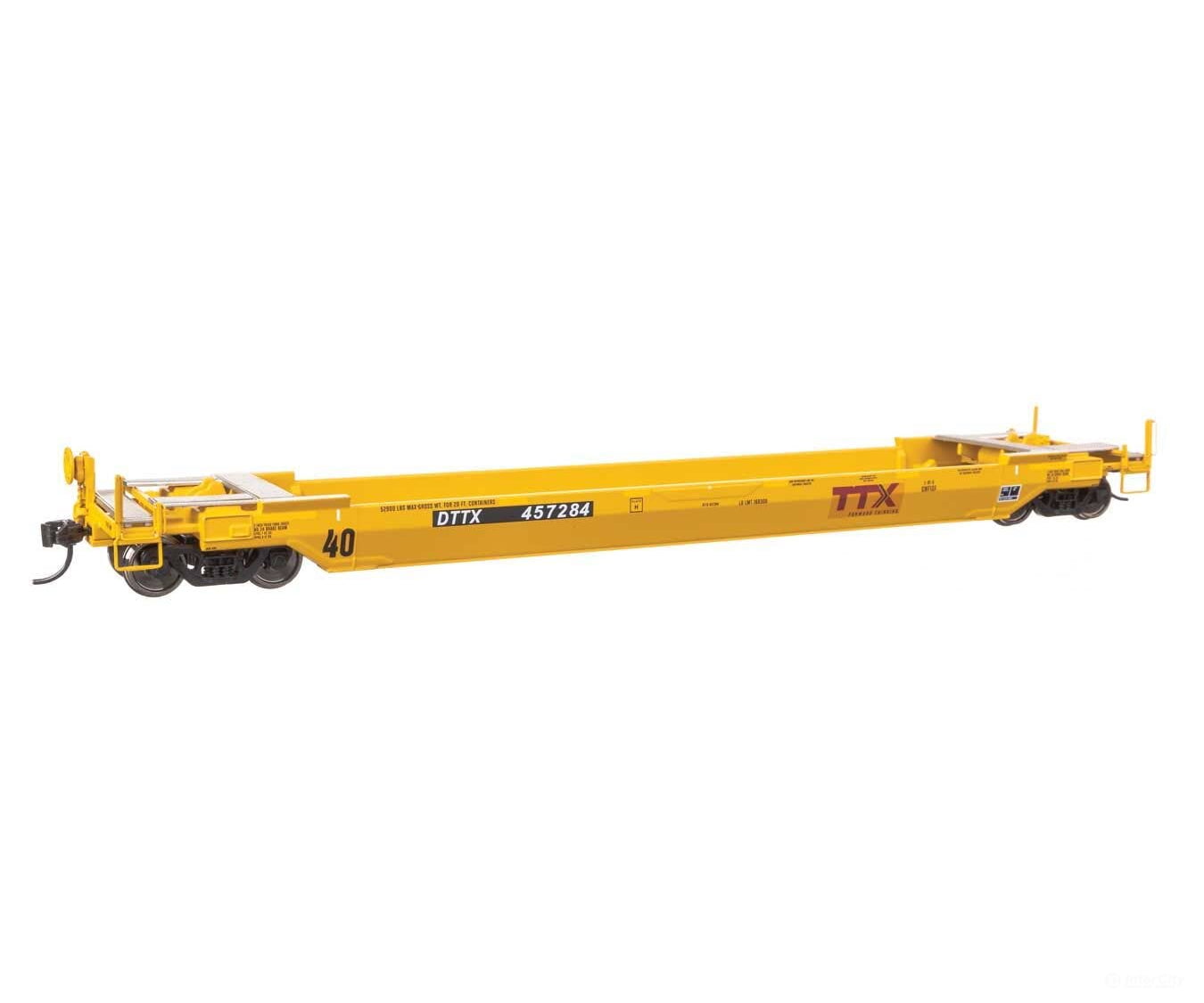 Walthers HO 109152 Gunderson Rebuilt All-Purpose 40’ Well Car - Ready-To-Run - DTTX (Patched) #457284 - Freight Cars
