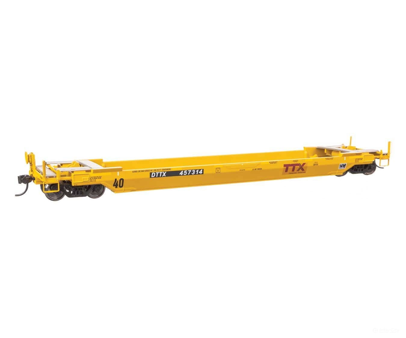 Walthers HO 109153 Gunderson Rebuilt All-Purpose 40’ Well Car - Ready-To-Run - DTTX (Patched) #457314 - Freight Cars