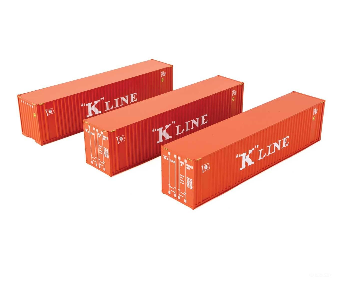 Walthers HO 18204 40’ Flat Panel Container - 3-Pack - K-Line Freight Loads & Containers