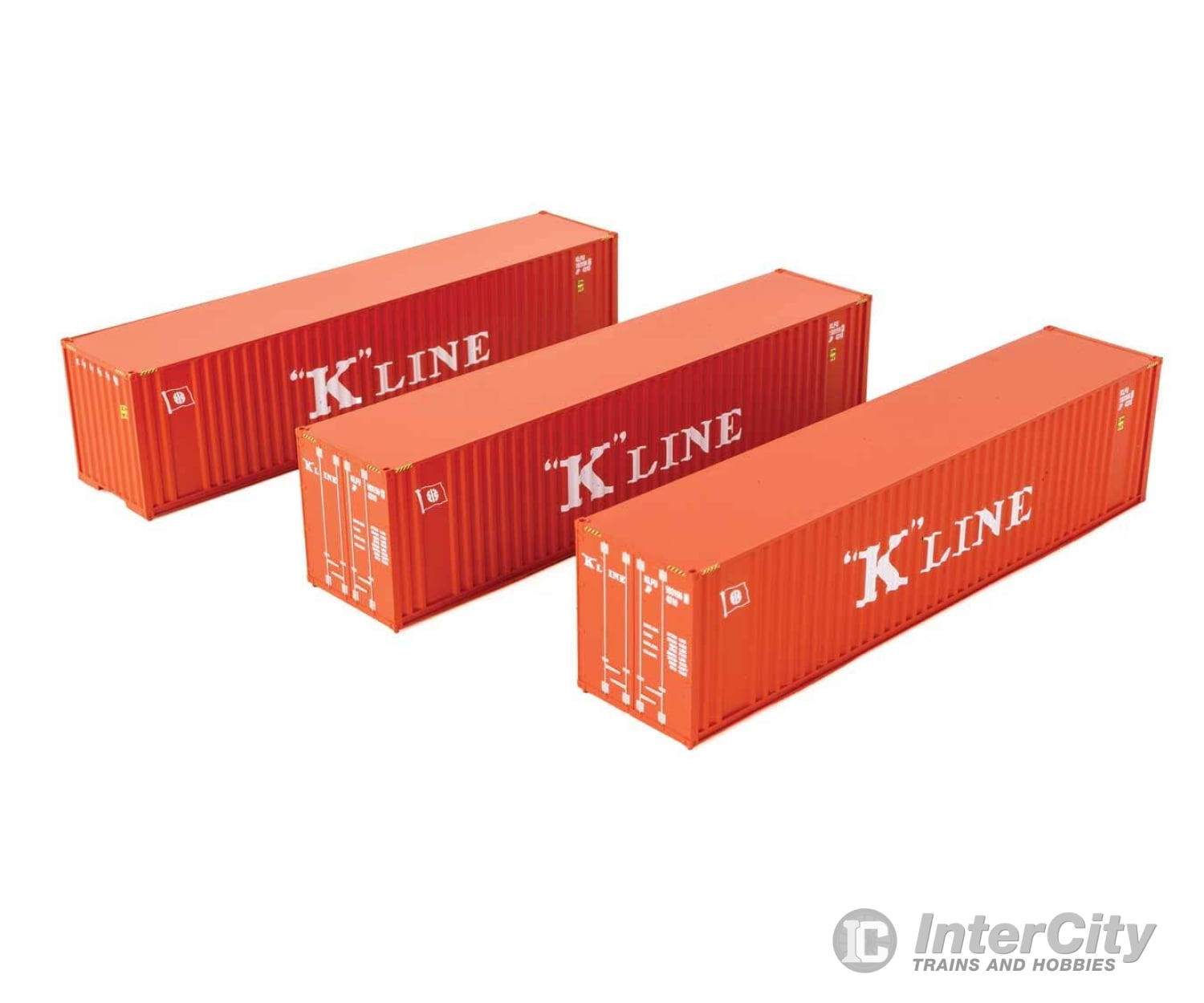 Walthers HO 18204 40’ Flat Panel Container - 3-Pack - K-Line Freight Loads & Containers