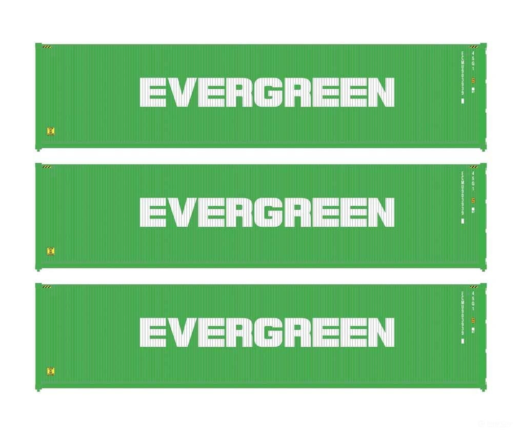 Walthers HO 18250 40’ Fully Corrugated Container - 3-Pack - Evergreen Freight Loads & Containers