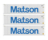 Walthers HO 18253 40’ Fully Corrugated Container - 3-Pack - Matson Freight Loads & Containers