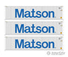 Walthers HO 18253 40’ Fully Corrugated Container - 3-Pack - Matson Freight Loads & Containers