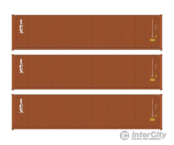 Walthers HO 18255 40’ Fully Corrugated Container - 3-Pack - TEX Freight Loads & Containers
