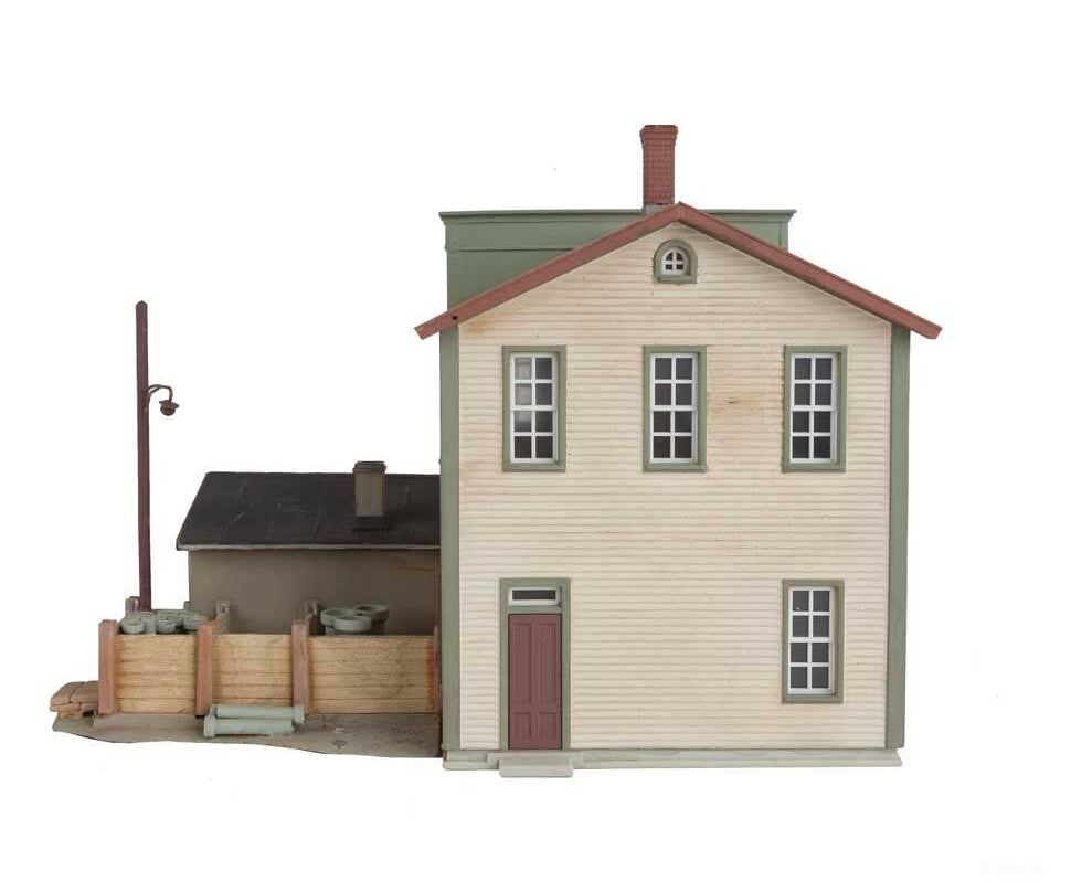Walthers HO 3654 Wally’s Warehouse - Main Building - Kit - 5-3/4 x 5 x 5-1/2’’ 14.3 x 12.5 x 13.7cm - Structures