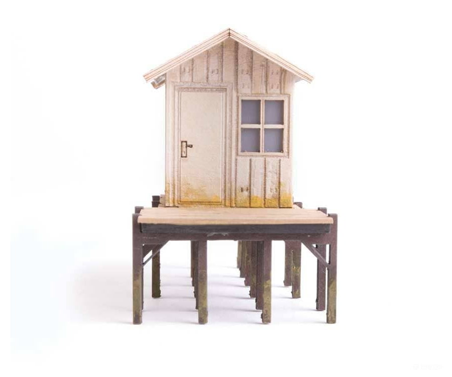 Walthers Ho 4110 Fisherman’s Shanty - Laser-Cut Wood Kit 3-9/64 X 1-1/2 2-1/8’’ 8 3.7 5.4Cm