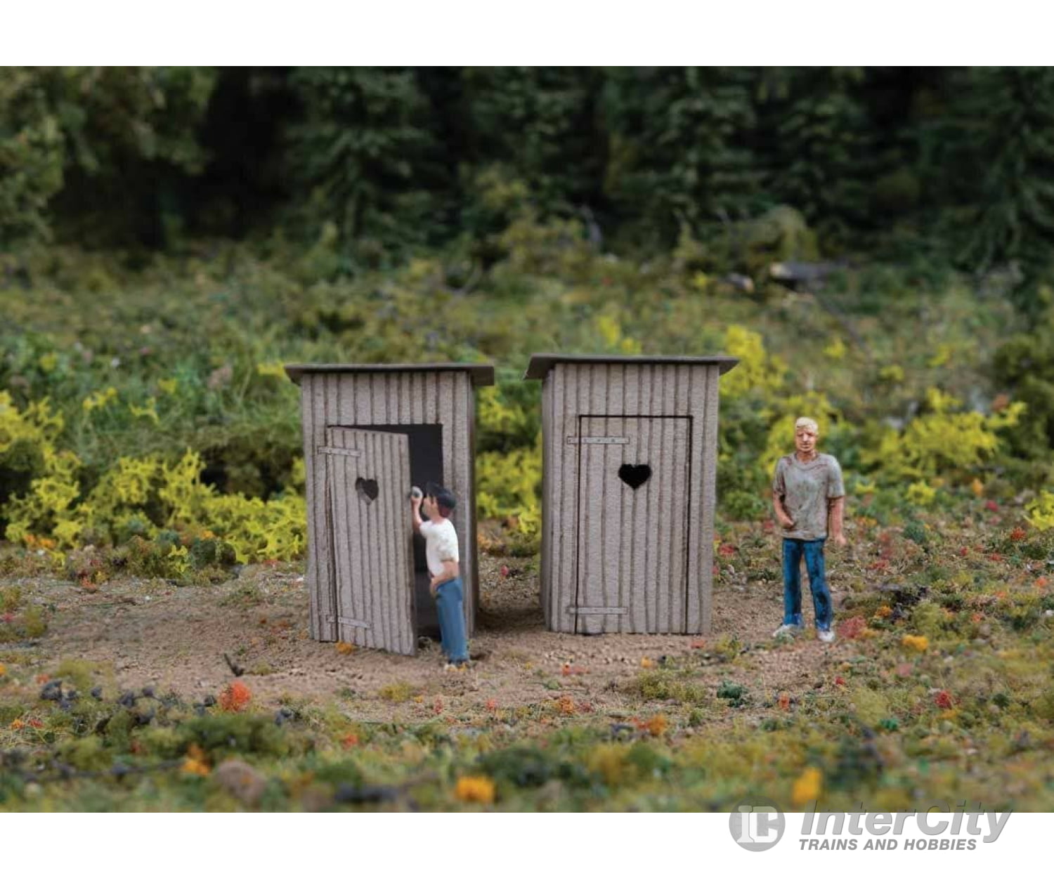 Walthers Ho 4112 Outhouse Pkg(2) - Laser-Cut Wood Kit Each 1/2 X 1’’ 1.4 1.5 2.7Cm Structures